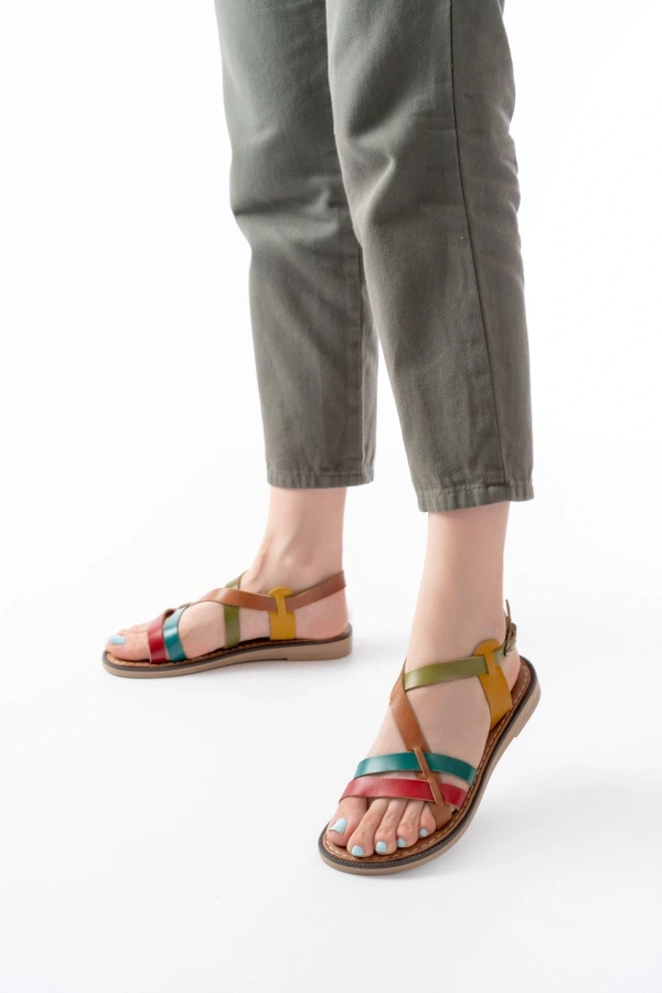 Bidebuvar 205-05 Multi Ortopedik Hakiki Deri Kadın Sandalet