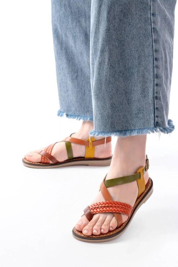 Bidebuvar 205-09 Multi Ortopedik Hakiki Deri Kadın Sandalet