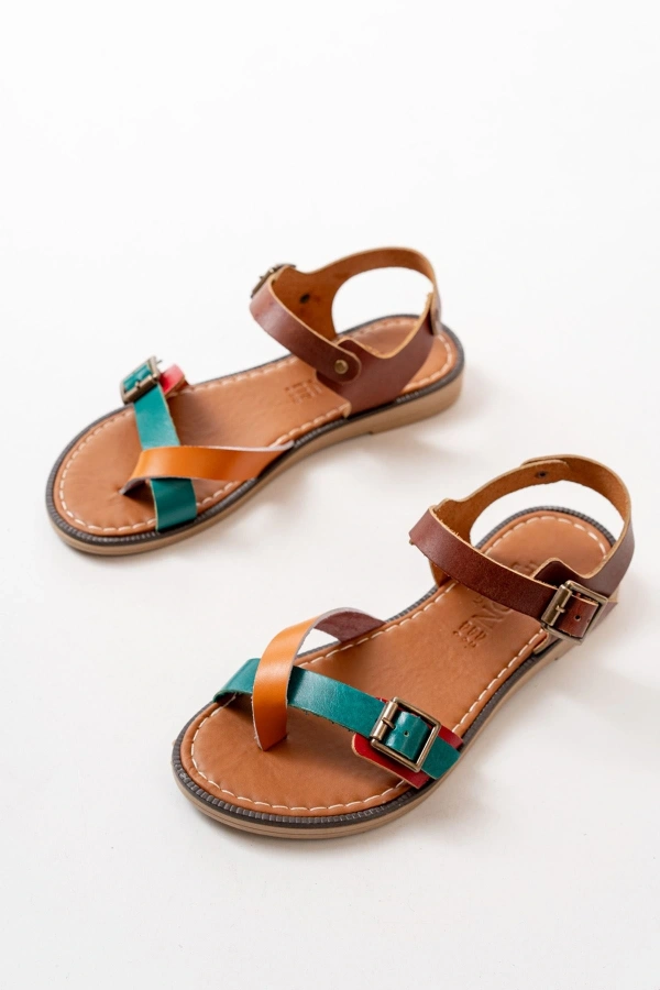 Bidebuvar 205-091 Multi Ortopedik Hakiki Deri Kadın Sandalet