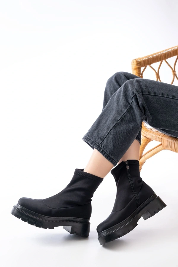 Bidebuvar 236-2011 Siyah Dalgıç Fermuarlı Günlük Kadın Bot