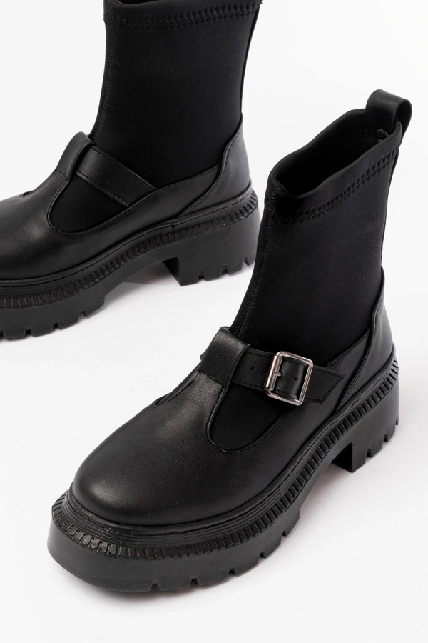 Bidebuvar 236-2034 Siyah Streç Günlük Kadın Bot