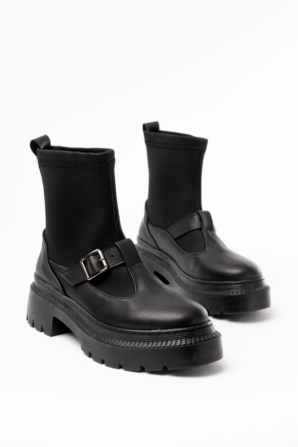 Bidebuvar 236-2034 Siyah Streç Günlük Kadın Bot