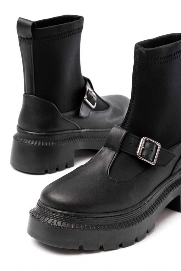 Bidebuvar 236-2034 Siyah Streç Günlük Kadın Bot