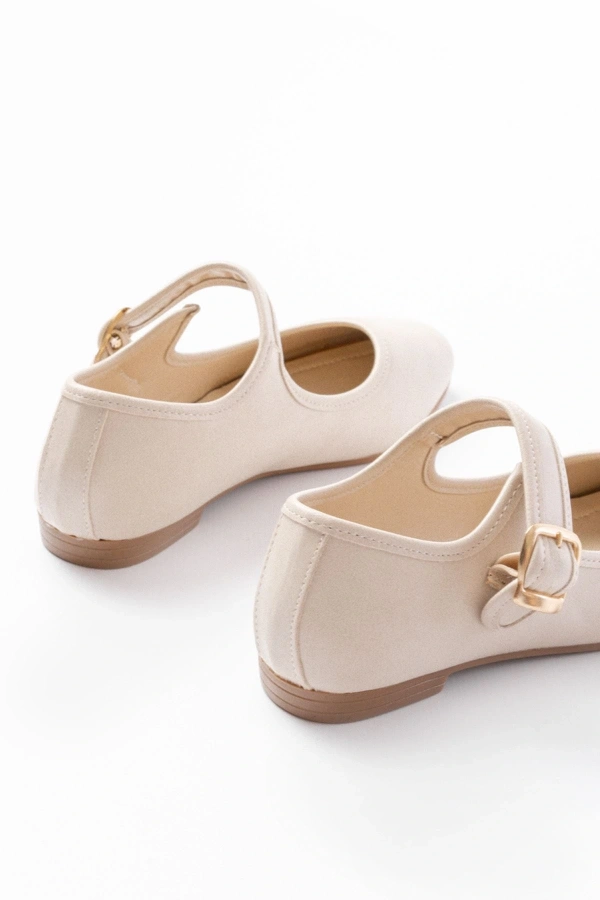 Bidebuvar 2606 Bej Baretli Günlük Bayan Ayakkabı