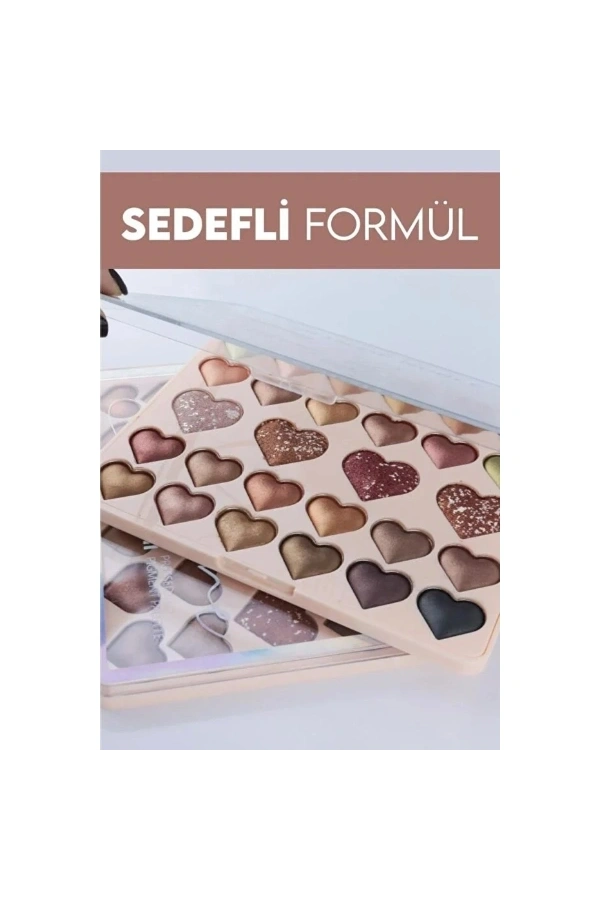 Bidebuvar 28li Sedefli Shine Kalp Far Paleti - 2li Set