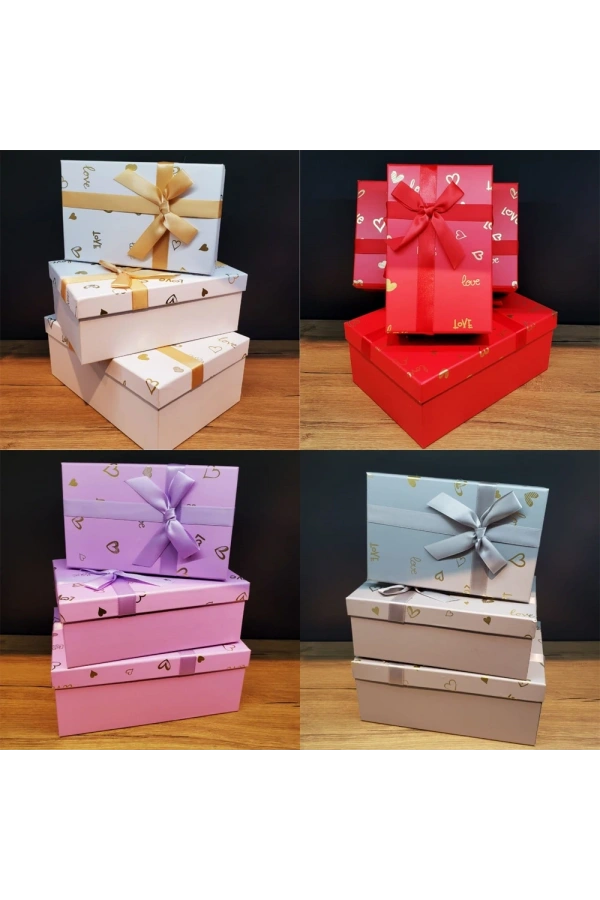 Bidebuvar 3lü Dikdörtgen Hediye Kutusu