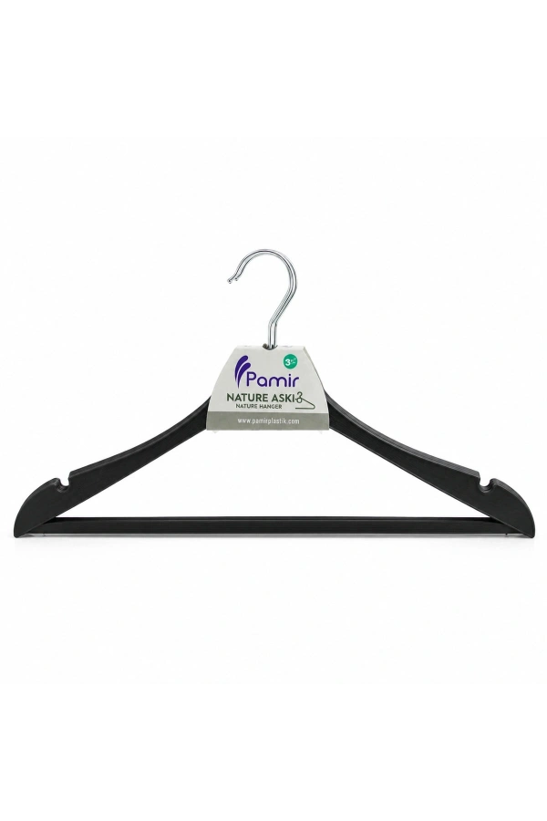 Bidebuvar 3lü Elbise Askısı Seti - Metal Başlı - Sert Plastik - 360 Derece Döner Kanca