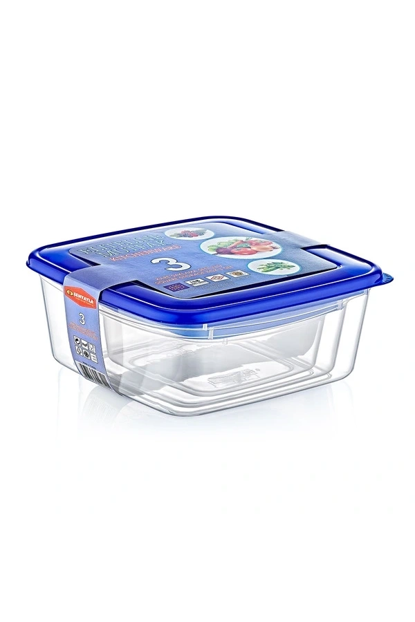 Bidebuvar 3lü Kare Saklama Kabı Seti