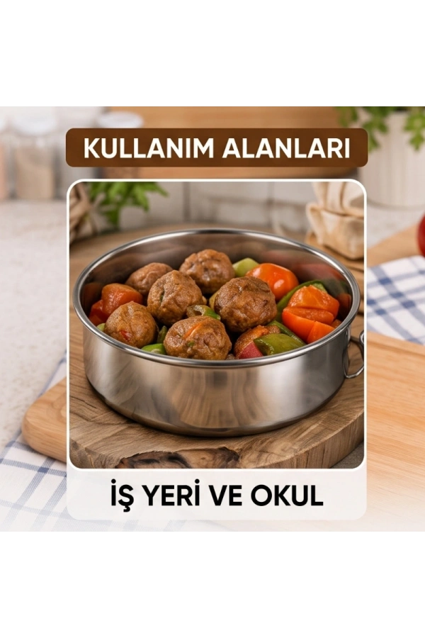 Bidebuvar 3lü Metal Sefer Tası - Paslanmaz Çelik - 16 cm