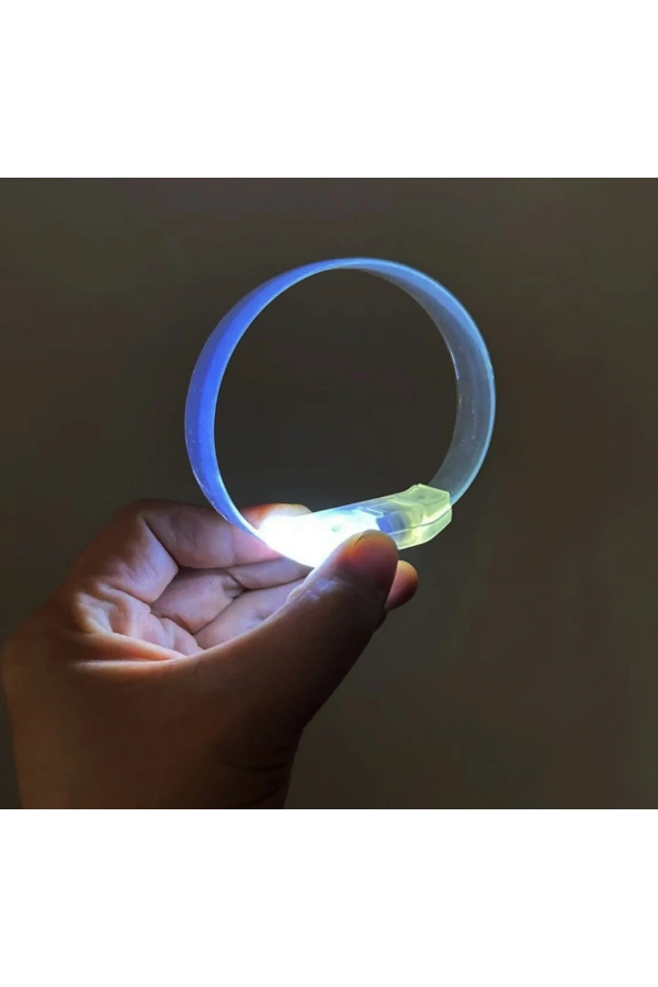 Bidebuvar 3 Modlu Pilli LED Işıklı Esnek Parti Bilekliği Beyaz