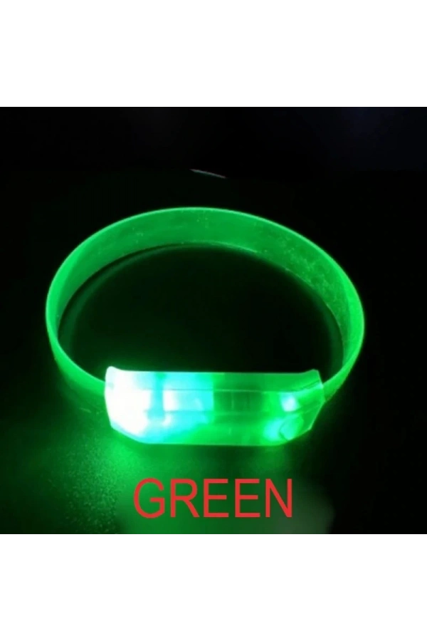 Bidebuvar 3 Modlu Pilli LED Işıklı Esnek Parti Bilekliği Yeşil
