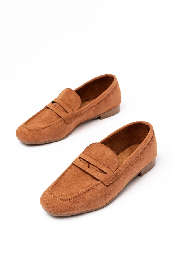 Bidebuvar 302 Taba Süet Günlük Kadın Babet