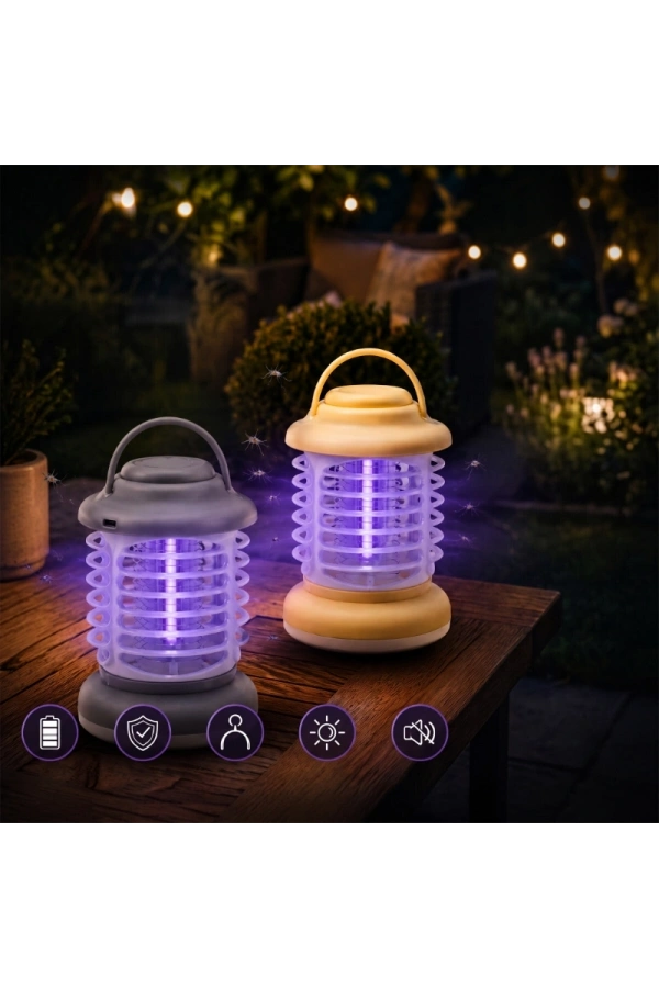 Bidebuvar 360° Korumalı UV Işıklı Sinek Kovucu - Kamp Tipi - Şarjlı Fener