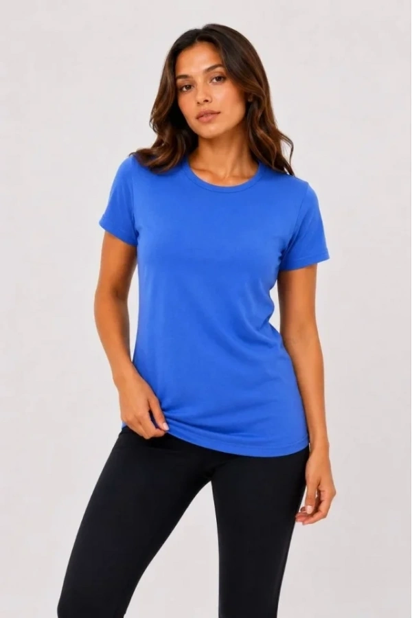 Bidebuvar 3’lü Kısa Kollu Bisiklet Yaka Basic Slim Fit T-Shirt -Petrol Mavisi  - Bej - Mavi