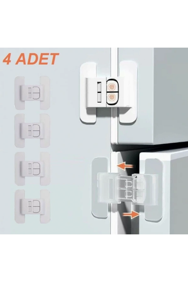 Bidebuvar 4 Adet Buzdolabı Çekmece ve Dolap Kapağı Çocuk Kilidi