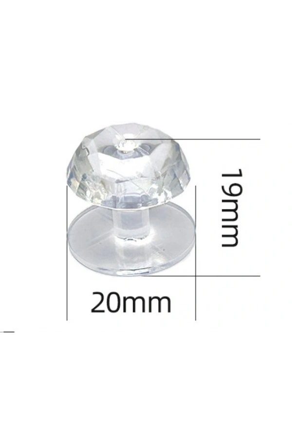 Bidebuvar 4 Adet Kristal Tasarımlı Çok Amaçlı Yapışkanlı Tutacak Buton