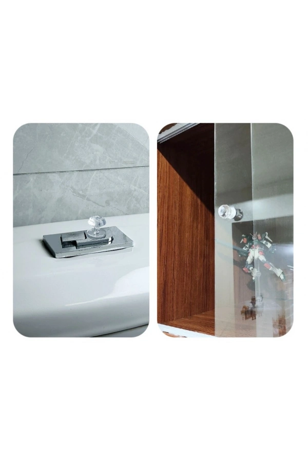 Bidebuvar 4 Adet Kristal Tasarımlı Çok Amaçlı Yapışkanlı Tutacak Buton