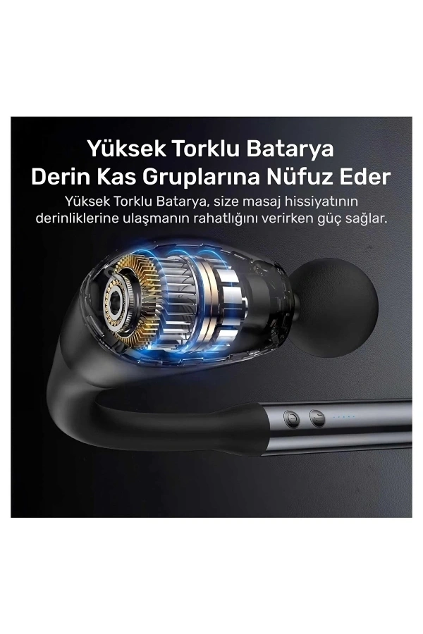 Bidebuvar 4 Başlıklı Uzun Saplı Ergonomik Profesyonel Sporcu Masaj Tabancası