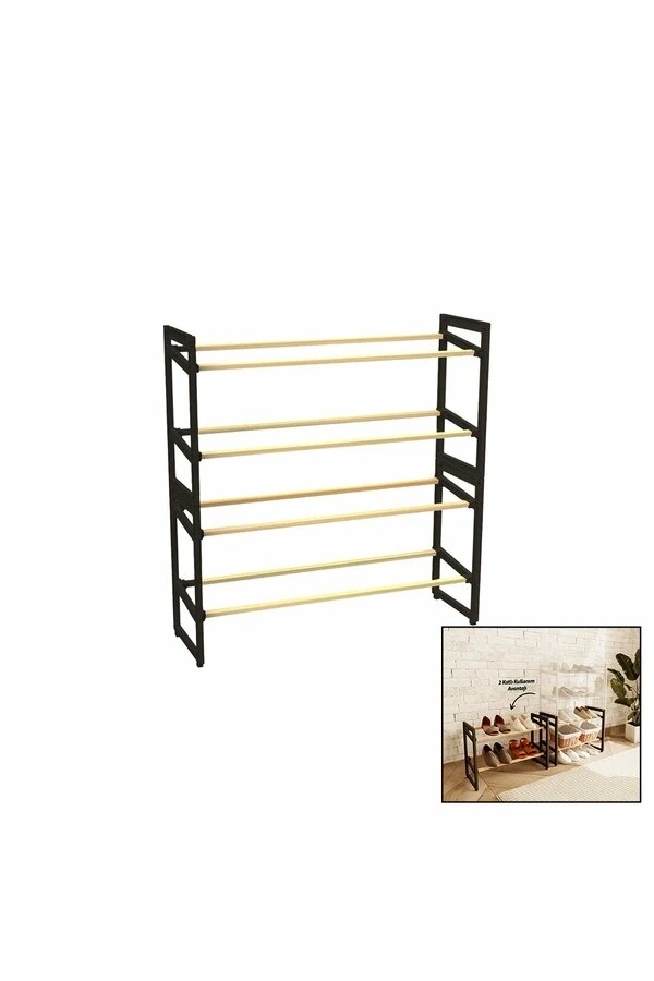 Bidebuvar 4 Katlı Ahşap Ayakkabılık