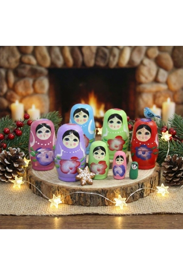 Bidebuvar 4lü Ahşap Matruşka