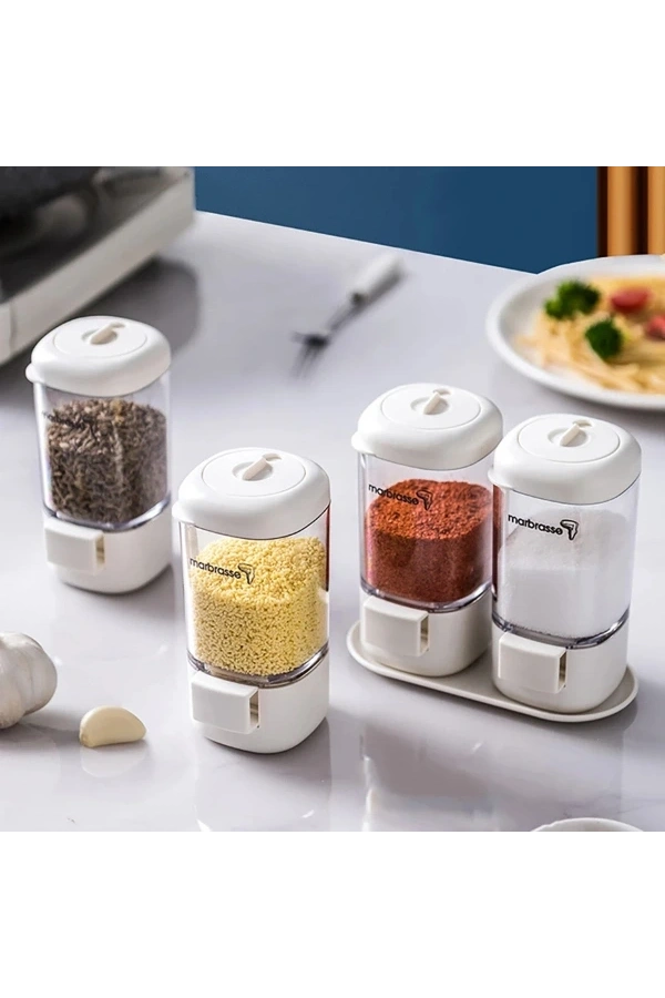 Bidebuvar 4lü Basmalı Baharatlık Tuzluk Seti