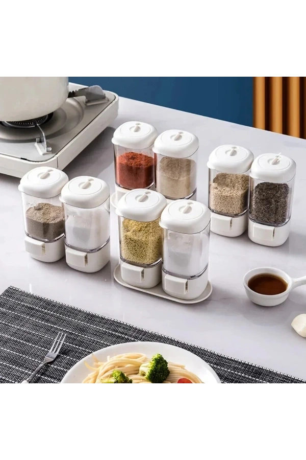 Bidebuvar 4lü Basmalı Baharatlık Tuzluk Seti