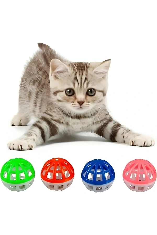 Bidebuvar 4lü Çıngıraklı Top Kedi Oyuncağı