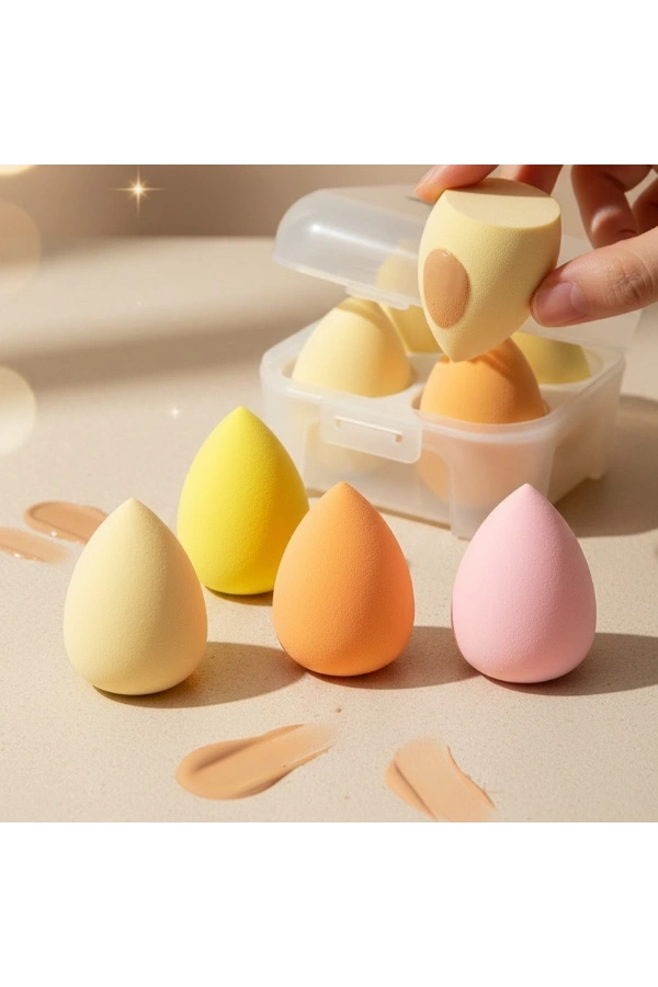 Bidebuvar 4lü Kapaklı Armut Makyaj Süngeri Seti