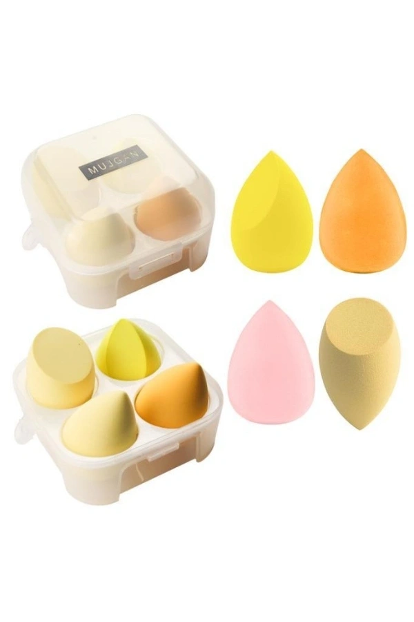 Bidebuvar 4lü Kapaklı Armut Makyaj Süngeri Seti