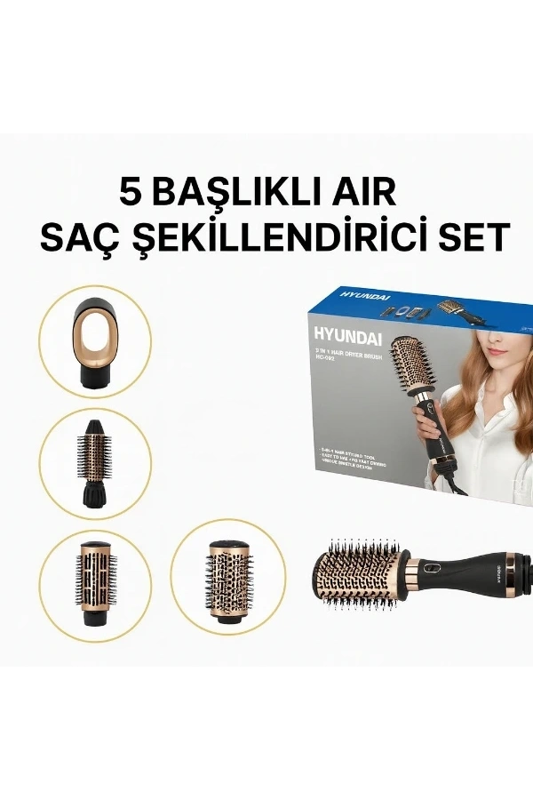 Bidebuvar 5 Başlıklı Air Saç Şekillendirici Set