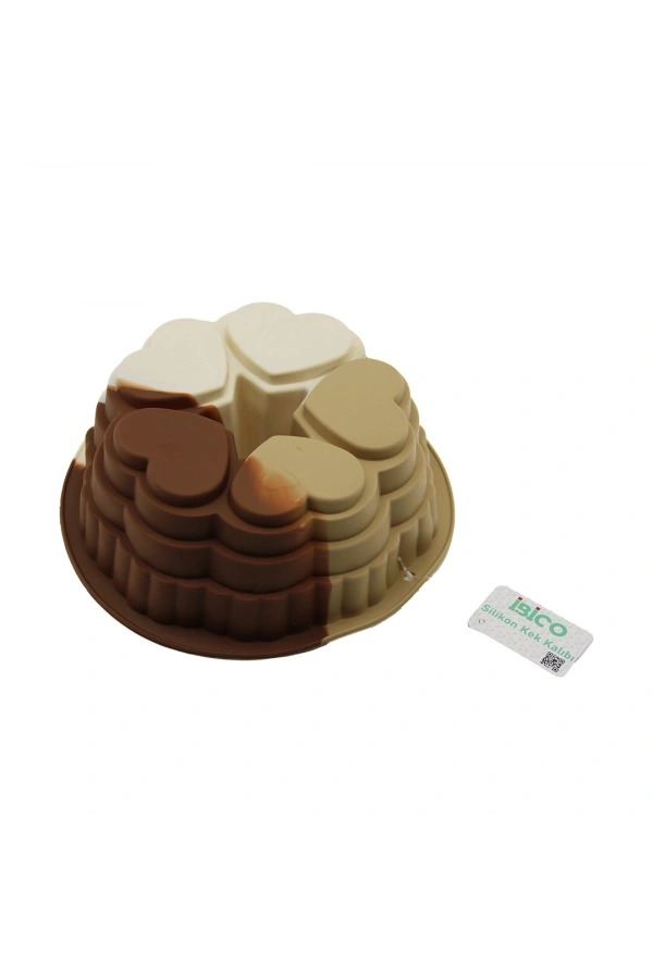 Bidebuvar 5 Dilim Kalp Tasarımlı Kek Kalıbı - Silikon - 9 cm Derinlik