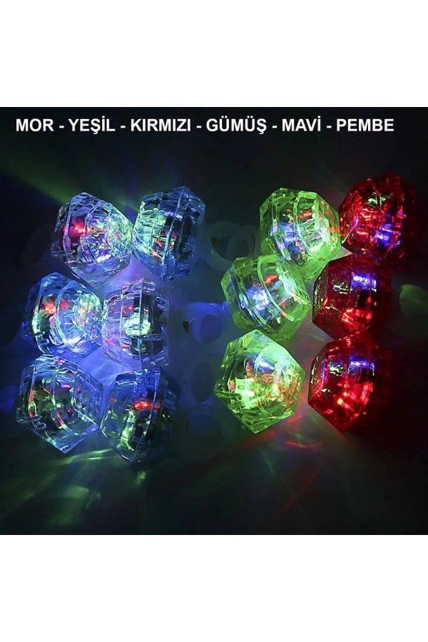 Bidebuvar 6lı Kristal LED Parti Yüzük Seti