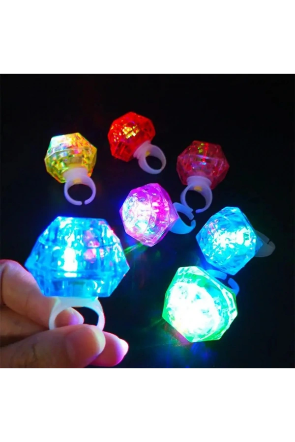 Bidebuvar 6lı Kristal LED Parti Yüzük Seti
