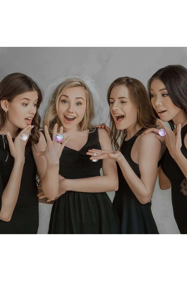 Bidebuvar 6lı Kristal LED Parti Yüzük Seti