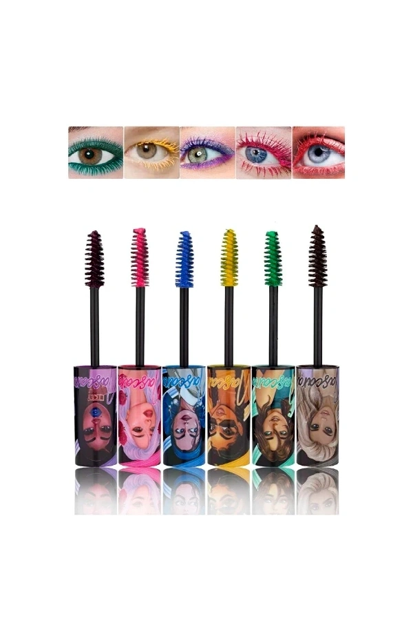 Bidebuvar 6lı Renkli Maskara Seti