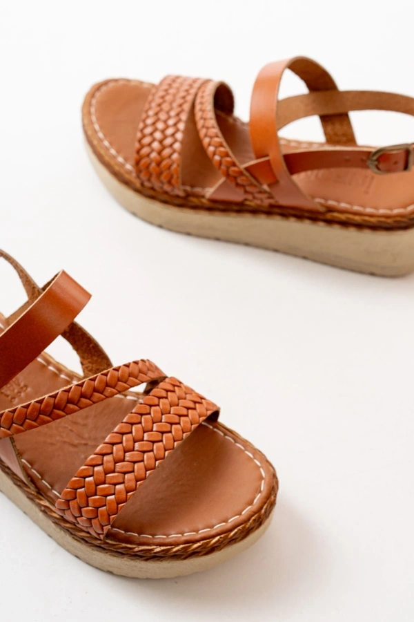 Bidebuvar 730-152 Taba Ortopedik Hakiki Deri Dolgu Kadın Sandalet