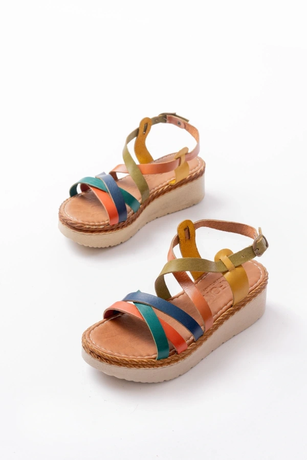 Bidebuvar 730-153 Multi Ortopedik Hakiki Deri Dolgu Kadın Sandalet