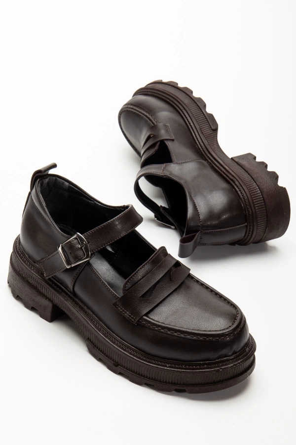 Bidebuvar 745-771 Kahve Günlük Yüksek Tabanlı Loafer Ayakkabı