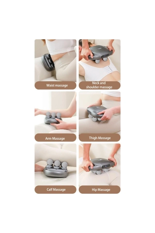 Bidebuvar 8 Başlıklı Şarjlı Isıtmalı Masaj Aleti