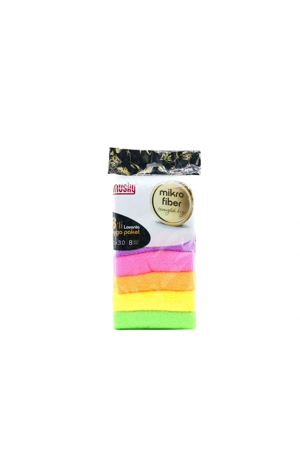 Bidebuvar 8li Mikrofiber Temizlik Bezi Seti - Renkli - Leke Bırakmaz