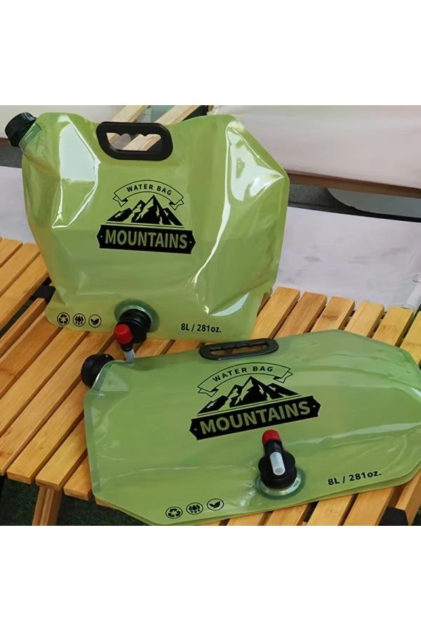 Bidebuvar 8 Litre Katlanabilir Musluklu Su Kabı - Kamp ve Doğa - Taşıma Kulplu