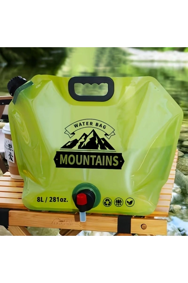 Bidebuvar 8 Litre Katlanabilir Musluklu Su Kabı - Kamp ve Doğa - Taşıma Kulplu