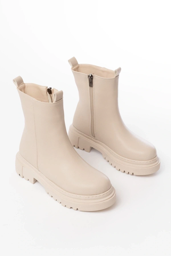 Bidebuvar 812-2012 Bej Luna Fermuarlı Günlük Kadın Bot