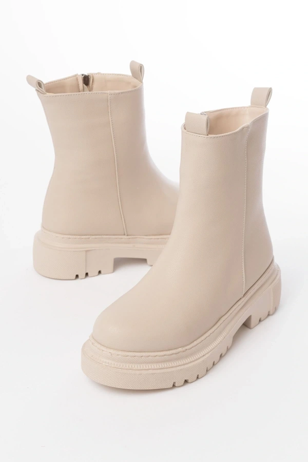 Bidebuvar 812-2012 Bej Luna Fermuarlı Günlük Kadın Bot