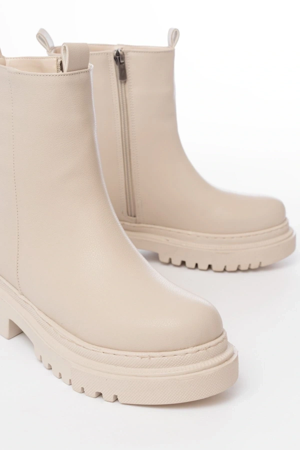 Bidebuvar 812-2012 Bej Luna Fermuarlı Günlük Kadın Bot