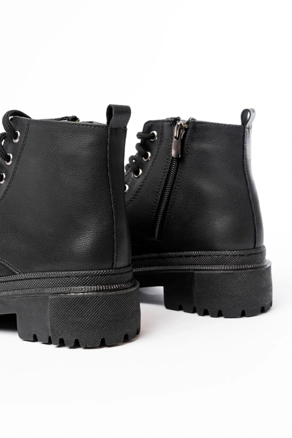 Bidebuvar 812-2129 Siyah Bağcıklı Fermuarlı Günlük Kadın Bot