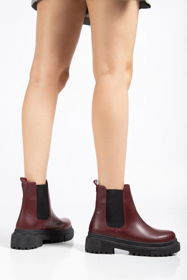 Bidebuvar 812-2137 Bordo Lastikli Günlük Kadın Bot