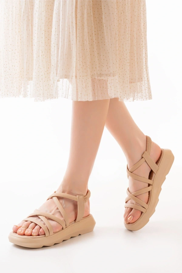 Bidebuvar 841-841 Nut Lastikli Günlük Kadın Sandalet