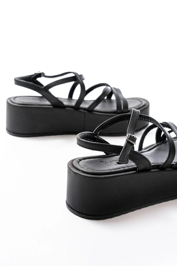 Bidebuvar 861-1029 Siyah Dolgu Kadın Sandalet