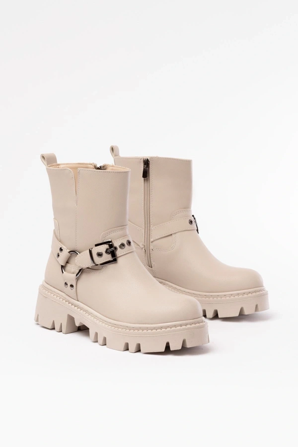 Bidebuvar 868-2015 Bej Fermuarlı Günlük Kadın Bot